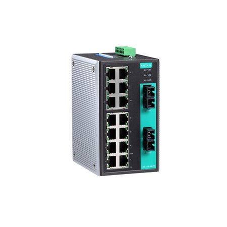 Moxa Indust. Unmanaged Ethernet Switch W/ 14 10/100Baset(X)Ports, 1 EDS-316-MS-SC